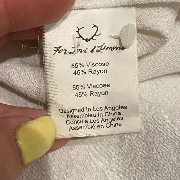 For Love & Lemons Isabella Lace-Inset Embroidered Top/ White 16692 - Picture 9 of 11